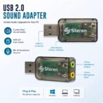 USB External 2 Channel Audio Controller | USB Sound Card Adapter | Plug & Play Stereo Audio Interface | 3D Virtual 5.1 Surround Sound | Headphone & Speaker Converter for PC, Laptop & Desktop